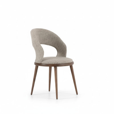 Eetkamerstoelen Hout Stof Luxe Bekleed Meubels Modern Grijs