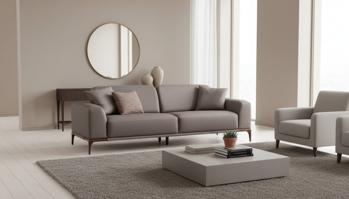 Woonkamer bank bank driezitter ontwerp luxe bank meubels bruin