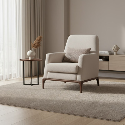 Ontwerp bank fauteuil bank bekleding luxe textielbanken 1-zits nieuw grijs