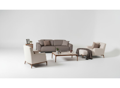 Luxe design bankstel set bank salontafel bijzettafel 5-delig.