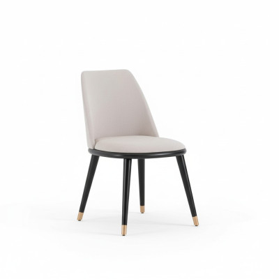 Ontwerper Mega comfortabele beige eetkamerstoel in moderne stijl.
