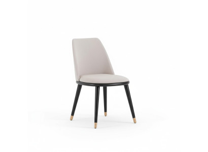 Ontwerper Mega comfortabele beige eetkamerstoel in moderne stijl.