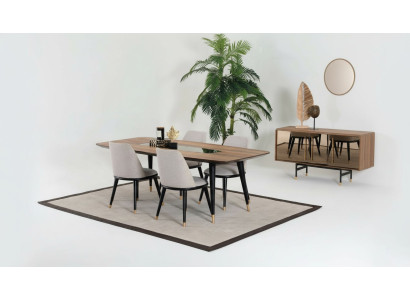 Eettafel met 4 stoelen Eetkamerset Eetkamer Groep Hout Tafel 5 delige groep