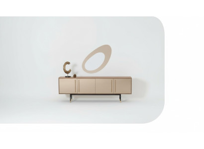 Woonkamer spiegel dressoir kast Edel design hout 2-delig nieuw Luxe  Woonkamer spiegel dressoir kast Edel design hout 2 stuks nieuw Luxe