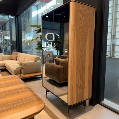 Vitrine glazen bar kast huis kasten wandplank hout woonkamer