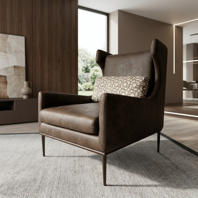 Woonkamer fauteuil Stoel Modern design Bruin Stijl Modern Luxe Nieuw  Woonkamer fauteuil Stoel Modern ontwerp Bruin Stijl Modern Luxe Nieuw
