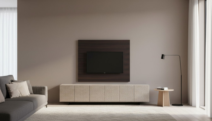 TV muurpaneel bekleding hout Luxe tv woonkamer muur tv meubels