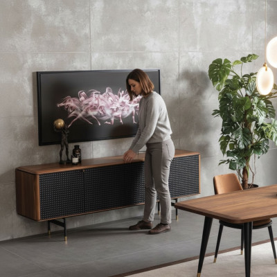 Woonkamer dressoir bruine luxe stijl moderne houten dressoir Loft 228cm