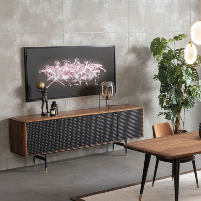Woonkamer dressoir bruine luxe stijl moderne houten dressoir Loft 228cm