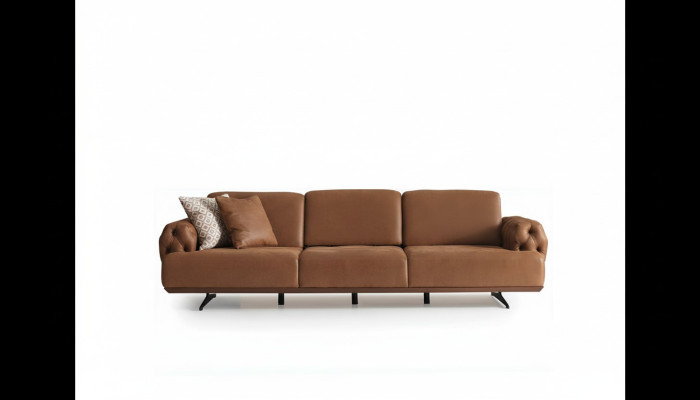 Bankstel 4-zits Chesterfield Design Luxe bankstel gestoffeerde bank bruin