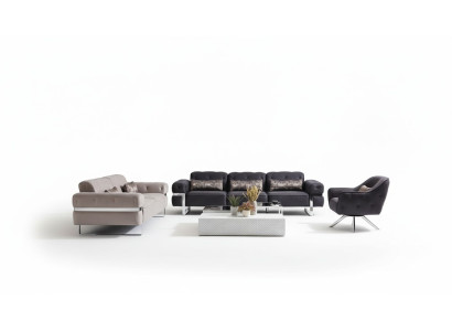 Bankstel Set 431 Zitplaatsen 3x Salontafels Bankstel Ontwerp Tafels 6-delig.