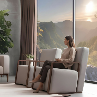 Woonkamer fauteuil 1-zits bank Bekleding Modern Luxe Textiel Ontwerp Woonkamer fauteuil 1-zits bank Bekleding Modern Luxe Textiel Ontwerp