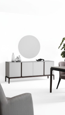 Woonkamer dressoir spiegel luxe set groep meubilair 2-delig nieuw grijs
