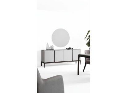 Woonkamer dressoir spiegel luxe set groep meubilair 2-delig nieuw grijs