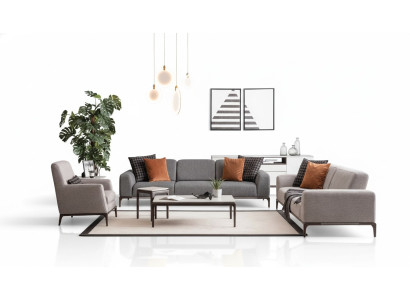 Sofa set 4 1-seater sofa armchair coffee table side tables set 5 pieces.