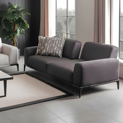 Bank 3-zits Bruin Banken Stijl Luxe Woonkamer Modern Design Bekleding