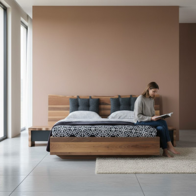 Slaapkamer set Bed 2x Nachtkastje Set Meubelen Nieuw 3-delig Nieuw bruin