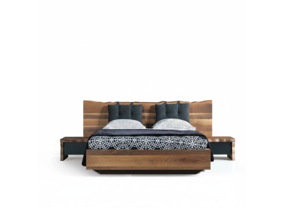 Slaapkamer set Bed 2x Nachtkastje Set Meubelen Nieuw 3-delig Nieuw bruin
