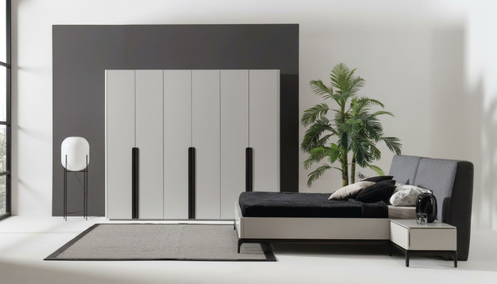 Bed 2x Nachtkastje Kledingkast Luxe Hout Slaapkamer Hotel Inrichting 4-delig.