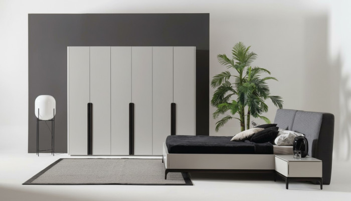 Bed 2x Nachtkastje Kledingkast Luxe Hout Slaapkamer Hotel Inrichting 4-delig.
