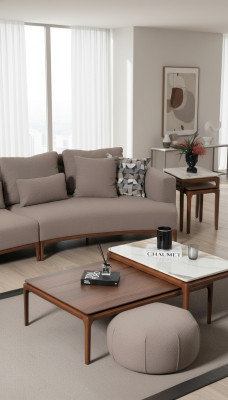 Woonkamer 2x salontafel tafel luxe ontwerp meubels bruine tafels 2-delig.