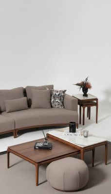 Woonkamer 2x salontafel tafel luxe ontwerp meubels bruine tafels 2-delig.