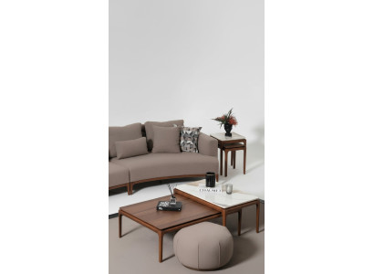 Woonkamer 2x salontafel tafel luxe ontwerp meubels bruine tafels 2-delig.