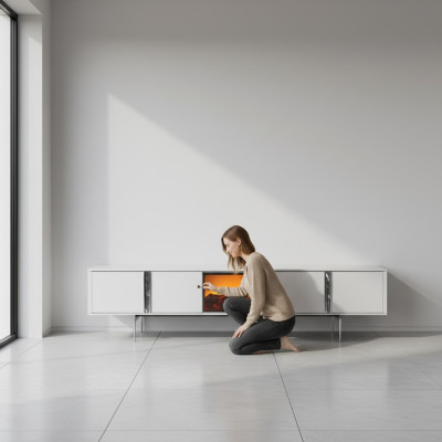 Sideboard met open haard tv stand tv meubel luxe lowboard 240 cm