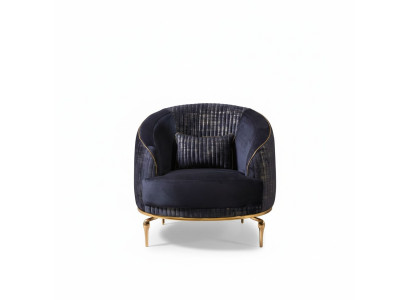 Woonkamer fauteuil gestoffeerde 1-zits bank Modern Textiel Nieuw Blauw Luxe -> Woonkamer fauteuil beklede 1-zits bank Modern Textiel Nieuw Blauw Luxe