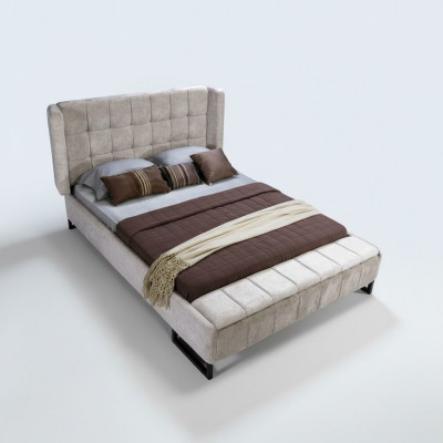 Bed Dubbel bed Meubels Inrichting Slaapkamer Ontwerp Stof Textiel Nieuw