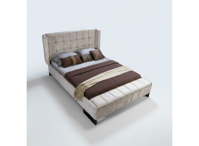 Bed Dubbel bed Meubels Inrichting Slaapkamer Ontwerp Stof Textiel Nieuw