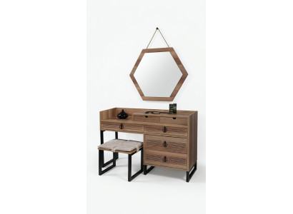 Slaapkamer spiegel dressoir hout modern design luxe bruin nieuw