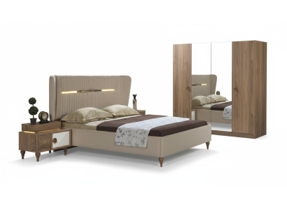 Slaapkamer Bed Gestoffeerd Ontwerp Luxe Tweepersoons Hotel Bedden Houten Meubelen