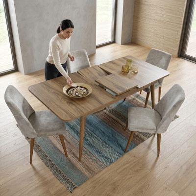 Eetkamer set Eetkamerset Tafelset Eettafel set 4x stoelen Compleet 5-delig.