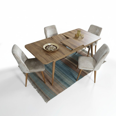 Eetkamer set Eetkamerset Tafelset Eettafel set 4x stoelen Compleet 5-delig.