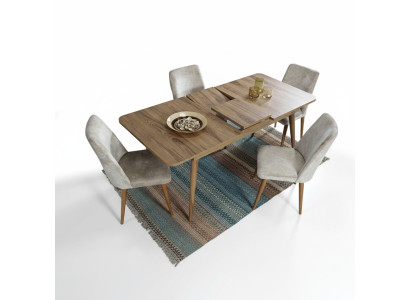 Eetkamer set Eetkamerset Tafelset Eettafel set 4x stoelen Compleet 5-delig.