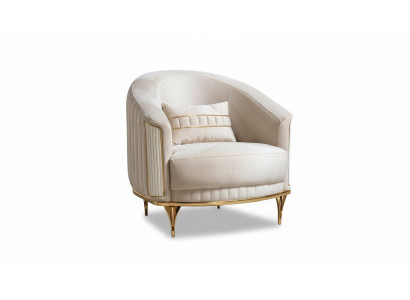 Woonkamer luxe fauteuil 1-zits bank meubilair nieuw modern beige
