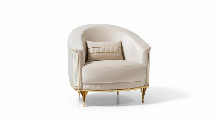 Woonkamer fauteuil 1-zits bank stoffering luxe textiel nieuw design  Woonkamer fauteuil 1-zits bank luxueuze stoffering van nieuw design textiel.
