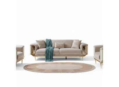 Woonkamerbanken 3-zits gestoffeerde luxe textiel bankstel ontwerp beige bankstellen -> Woonkamerbanken 3-zits gestoffeerd luxueus textiel bankstel ontwerp beige bankstellen