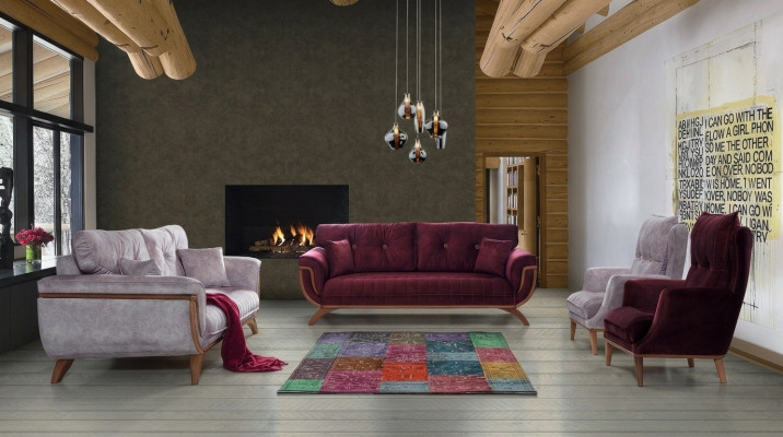 Woonkamer bankstel 3 3 1 1 zits bank gestoffeerde set textiel design  Woonkamer bankstel 3 3 1 1 zits bank gestoffeerde set textiel design