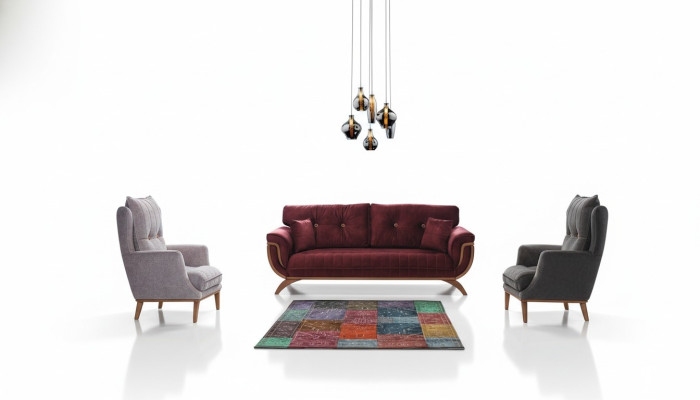 Woonkamer bankstel 3 3 1 1 zits bank gestoffeerde set textiel design  Woonkamer bankstel 3 3 1 1 zits bank gestoffeerde set textiel design
