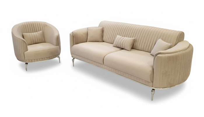 Bankstel 3 1-zits set Design Bank Beklede Banken Bank Modern