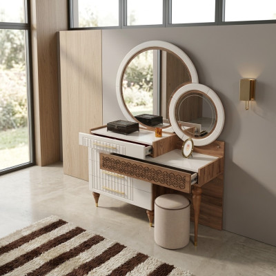 Slaapkamer set Commode met spiegel Houten meubelgroep Nieuw