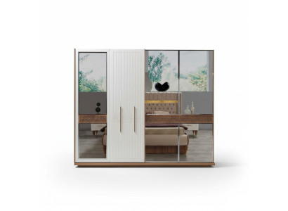 Slaapkamer luxe kledingkast hout met glas design Modern nieuw