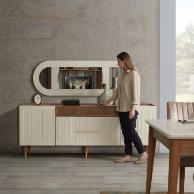 xxl dressoir dressoir commode 201 cm met spiegel 2-delig. Kast dressoirs