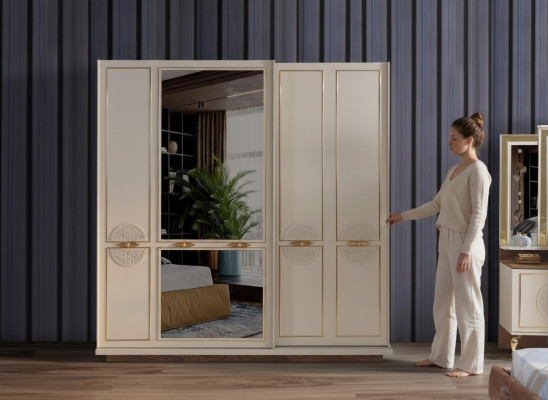 Slaapkamer kledingkast Luxe hout Modern design Meubels Wit Nieuw