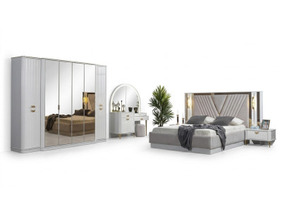 Slaapkamer set Bed 2x Nachtkastjes Kledingkast 5-delig Modern nieuw