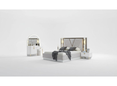 Slaapkamer set Bed 2x Nachtkastje 4-delig ontwerp Modern Luxe Compleet