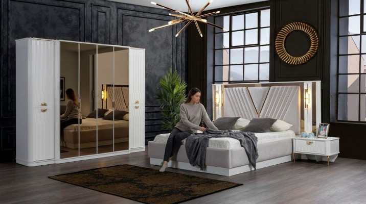 Modern en elegant slaapkamermeubelset in luxueus design en eigentijdse stijl.