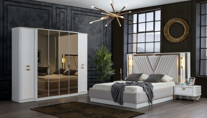 Modern en elegant slaapkamermeubelset in luxueus design en eigentijdse stijl.
